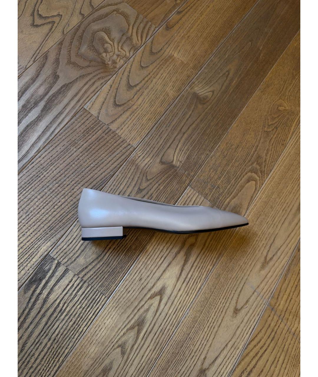 LORO PIANA Бежевые кожаные балетки, фото 5