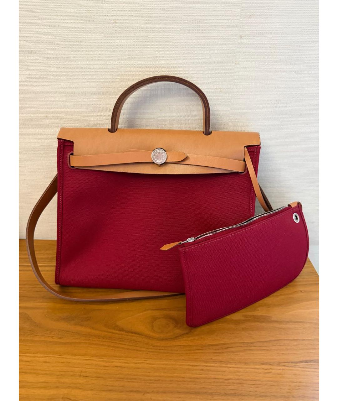 HERMES Бордовая кожаная сумка через плечо, фото 5