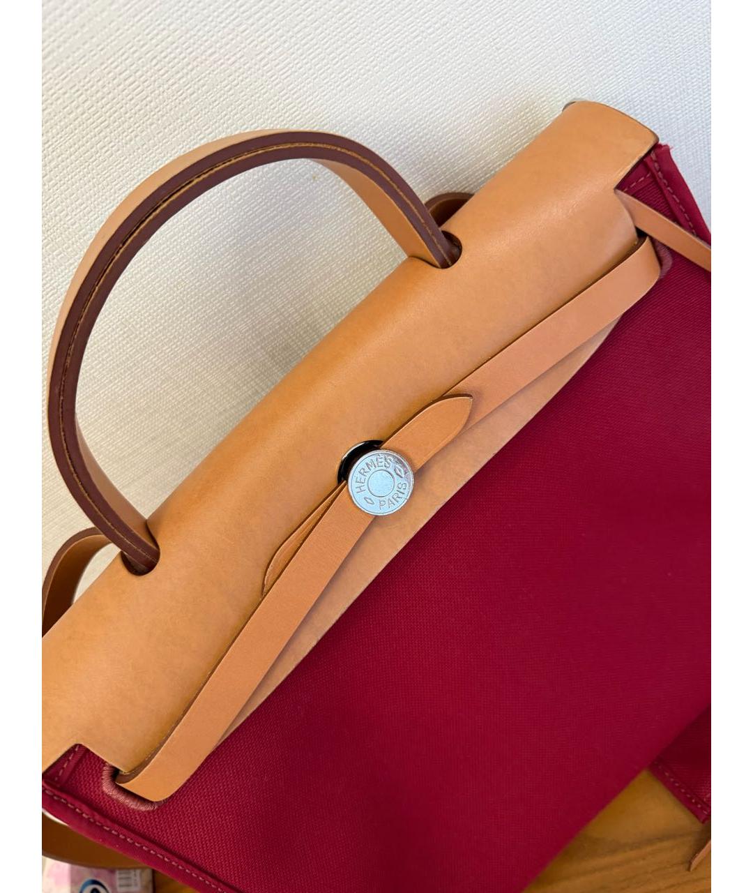 HERMES Бордовая кожаная сумка через плечо, фото 3