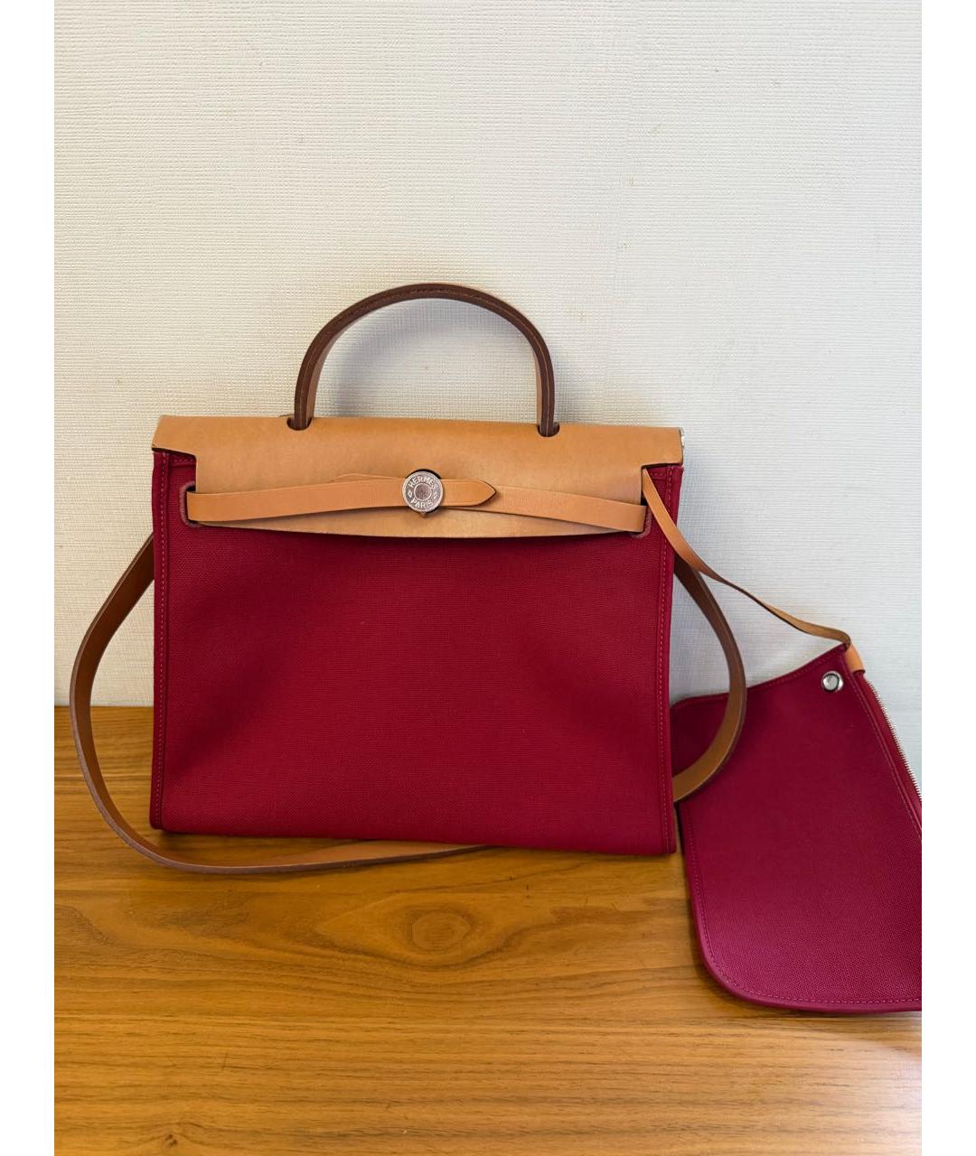 HERMES Бордовая кожаная сумка через плечо, фото 6