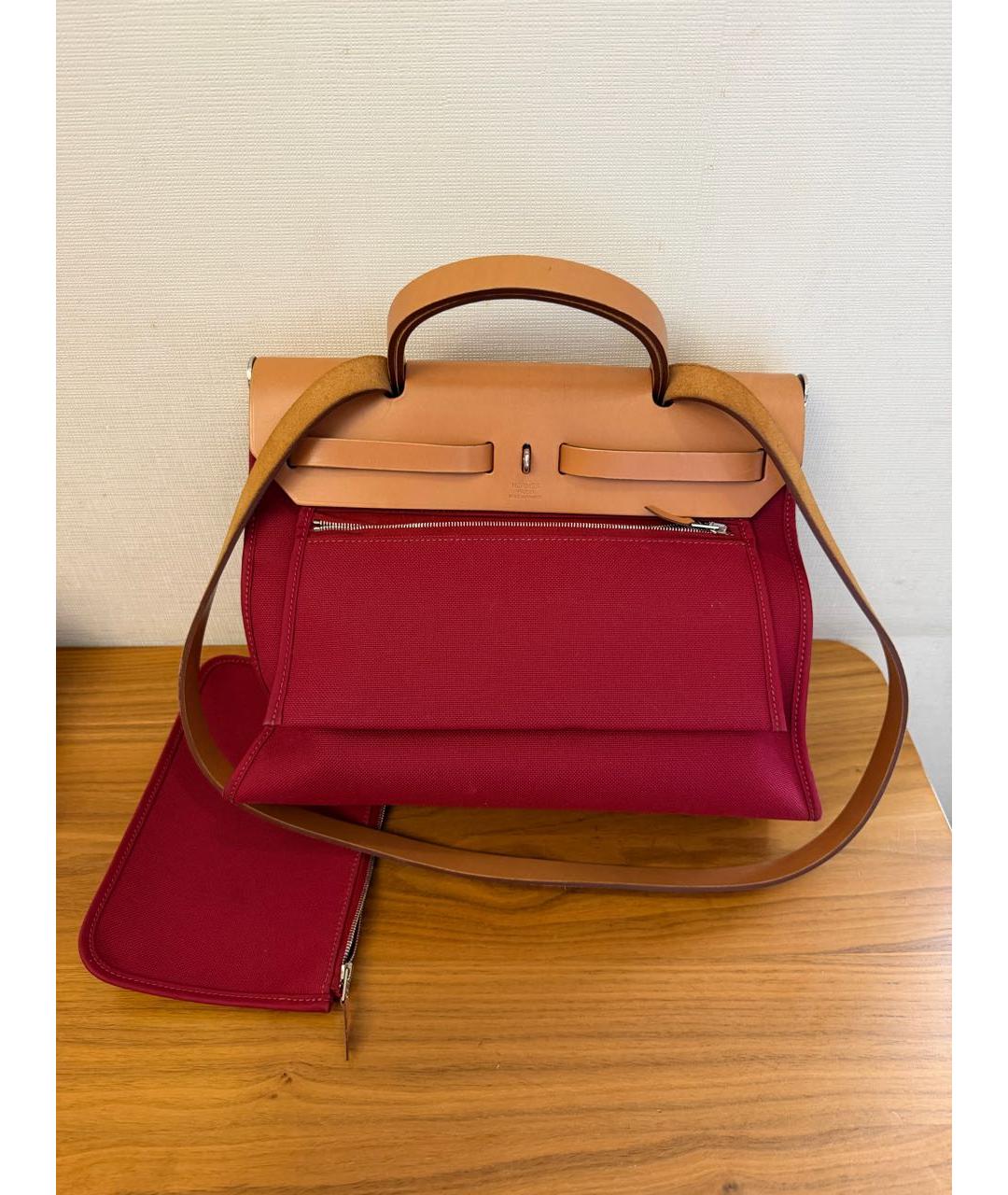 HERMES Бордовая кожаная сумка через плечо, фото 2