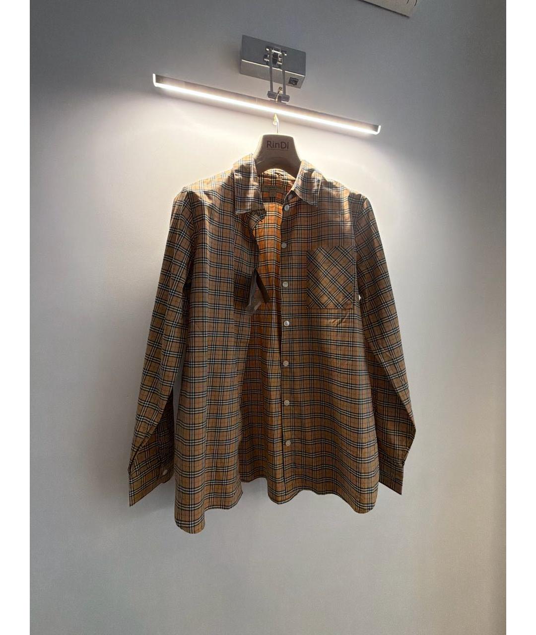 BURBERRY Оранжевая хлопковая рубашка, фото 2