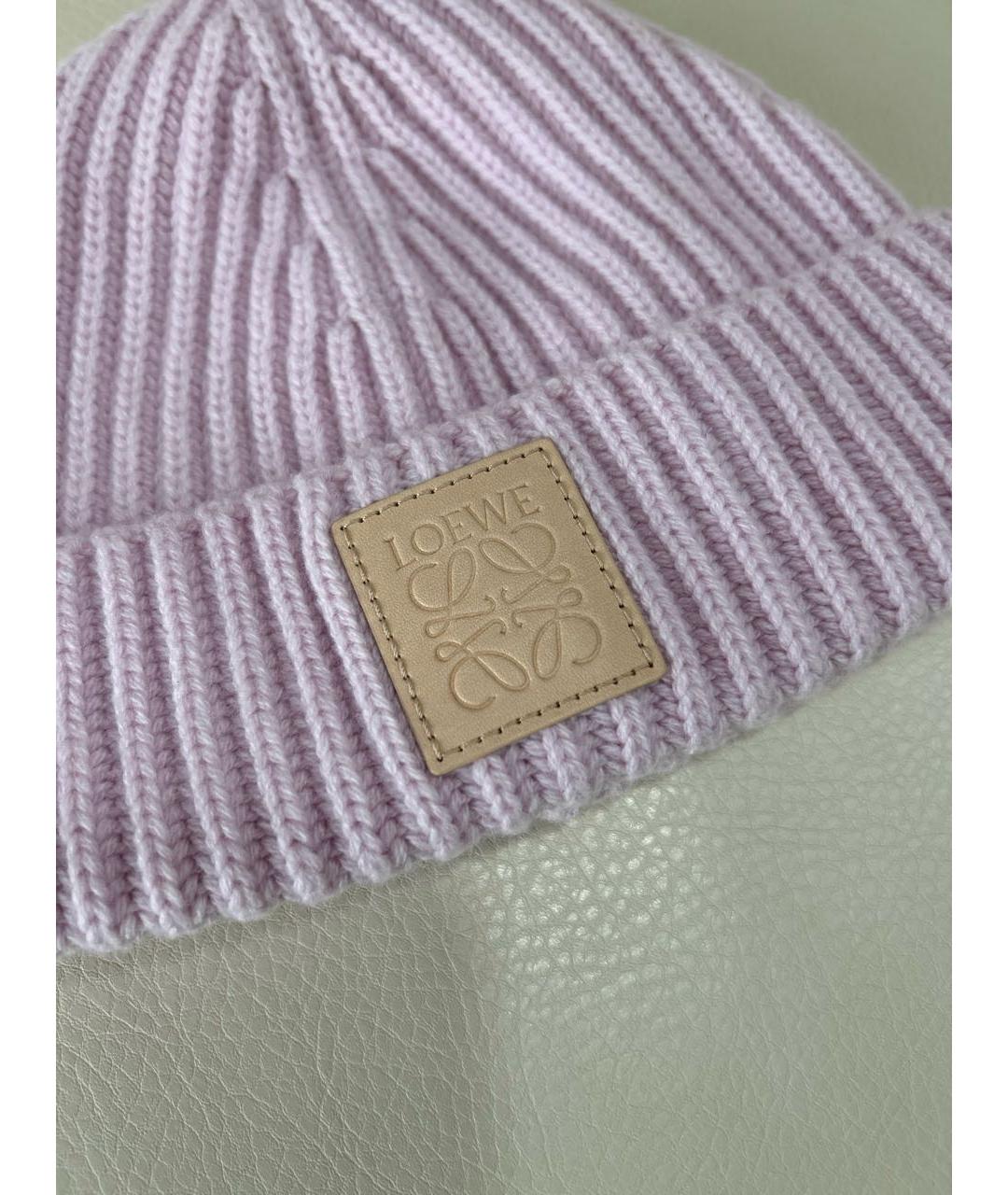 LOEWE Розовая кашемировая шапка, фото 3