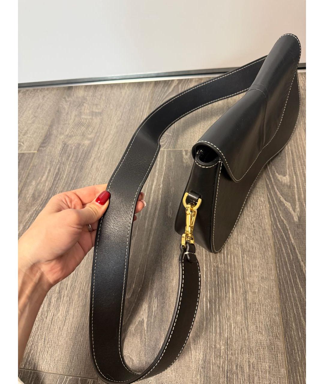 Elleme Черная кожаная сумка через плечо, фото 8