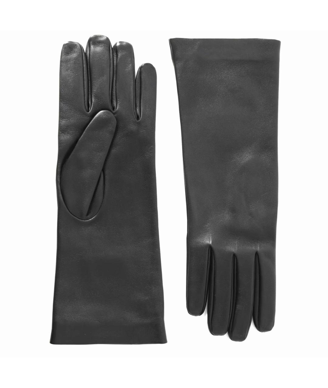 SAINT LAURENT Черные кожаные перчатки, фото 9