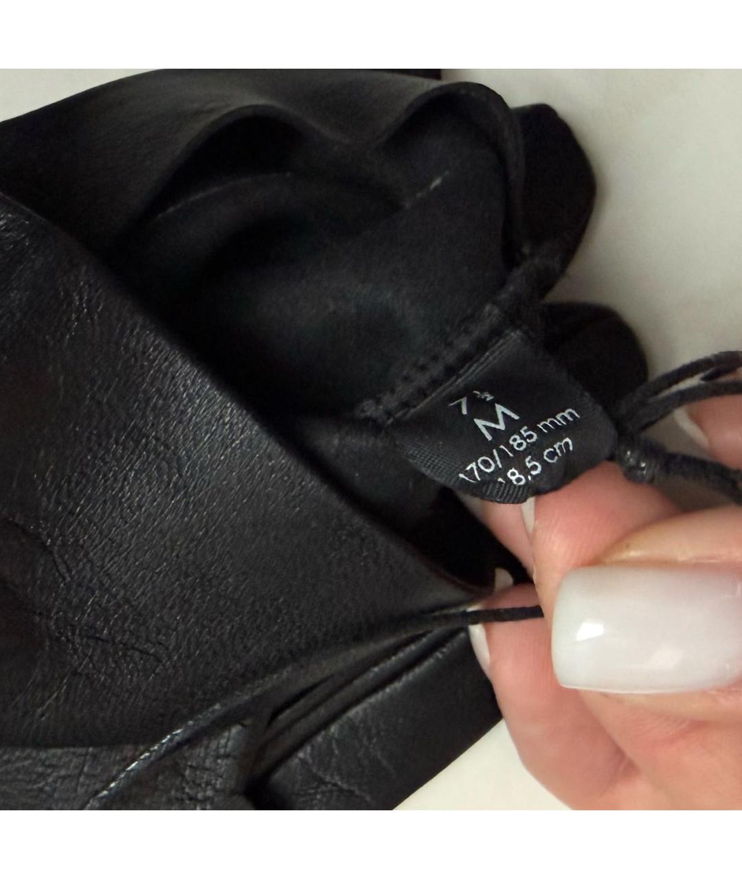 SAINT LAURENT Черные кожаные перчатки, фото 7