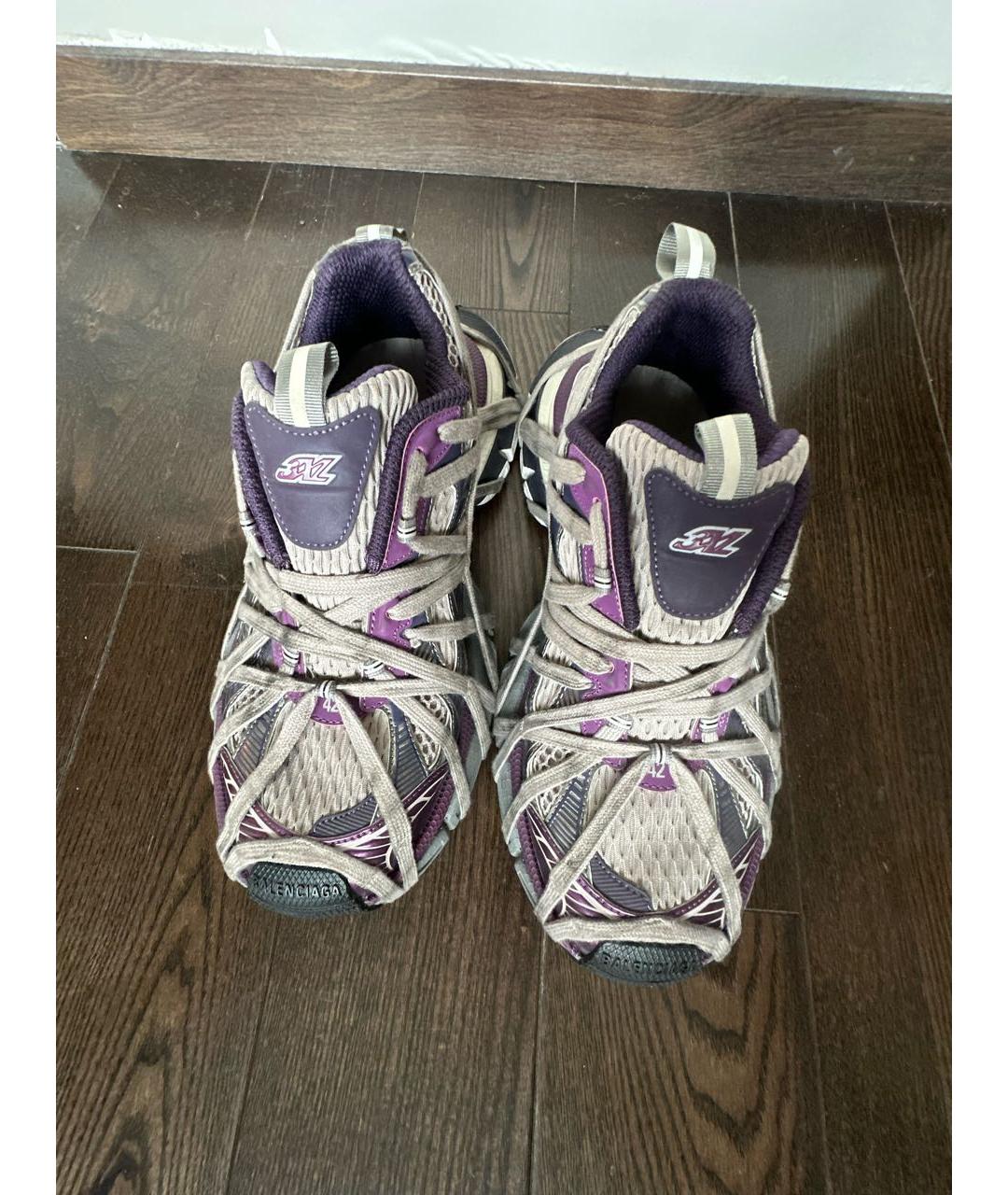 BALENCIAGA Серые текстильные низкие кроссовки / кеды, фото 4