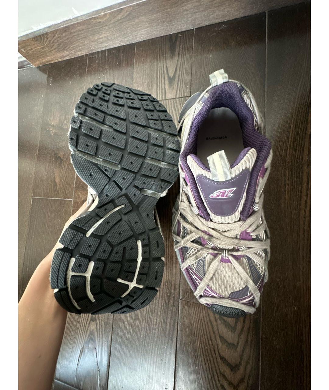 BALENCIAGA Серые текстильные низкие кроссовки / кеды, фото 6