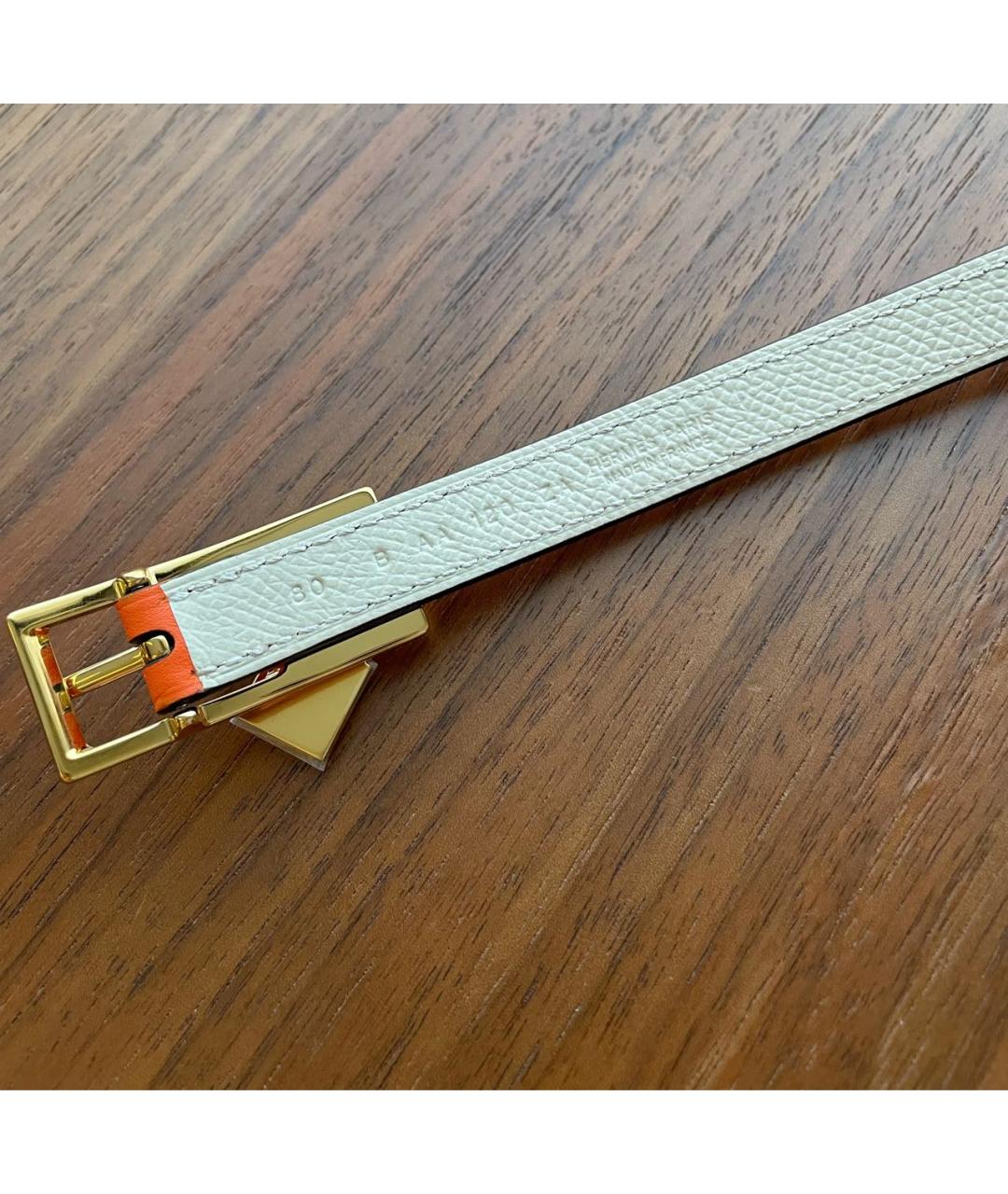 HERMES Оранжевый кожаный ремень, фото 3