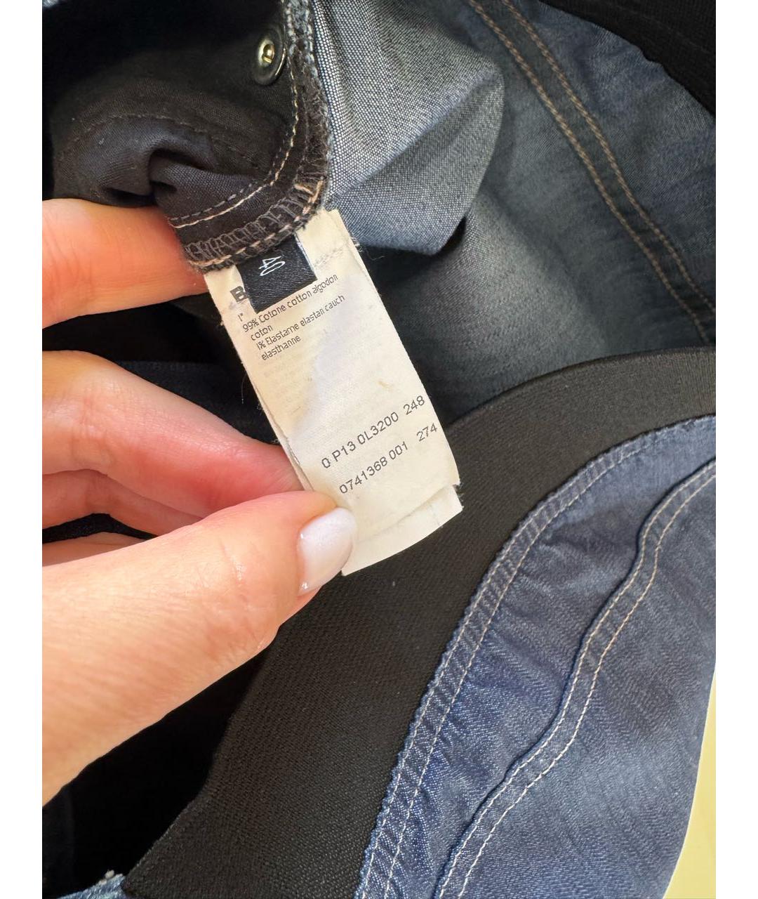 LES COPAINS Синие хлопко-эластановые брюки узкие, фото 8