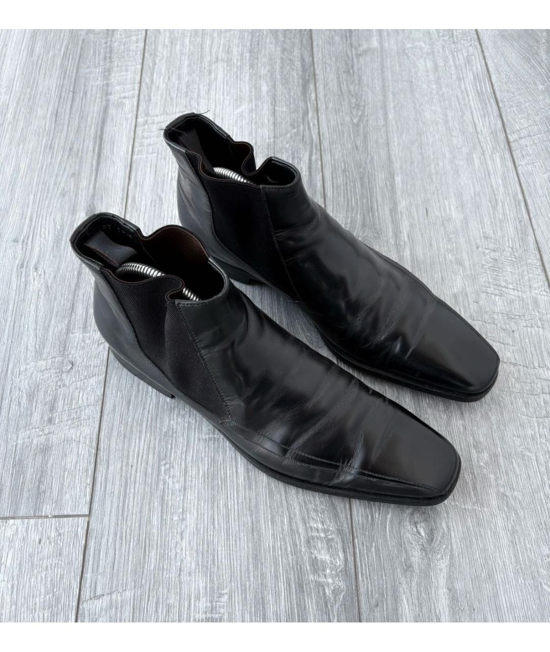 PRADA Черные высокие ботинки из лакированной кожи, фото 3