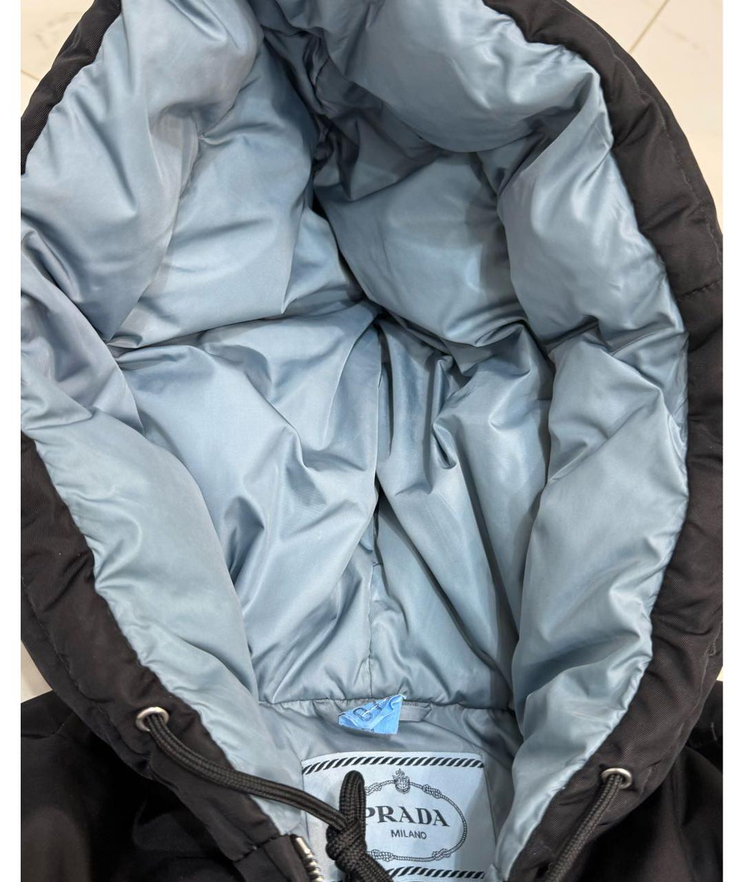 PRADA Черный полиамидовый пуховик, фото 4