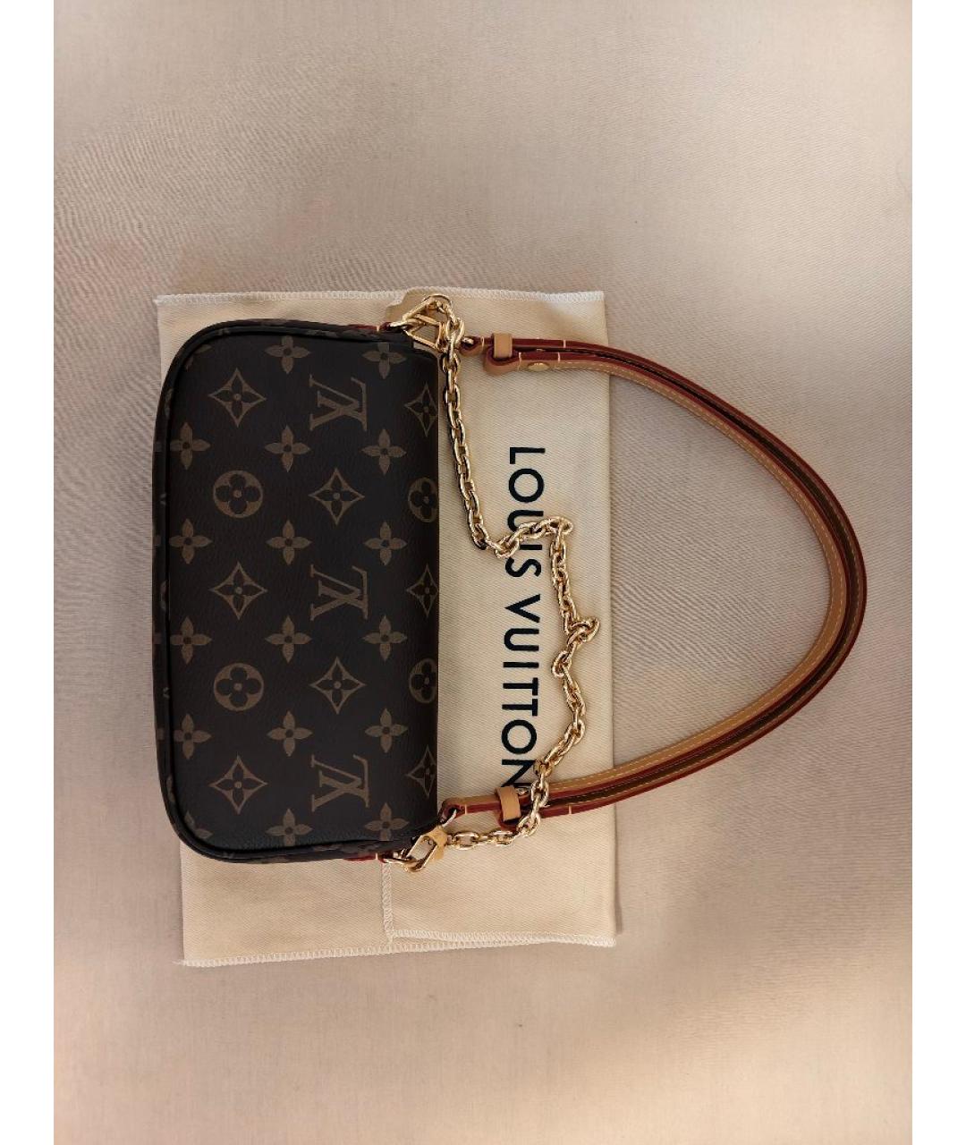 LOUIS VUITTON Коричневая сумка с короткими ручками из искусственной кожи, фото 5