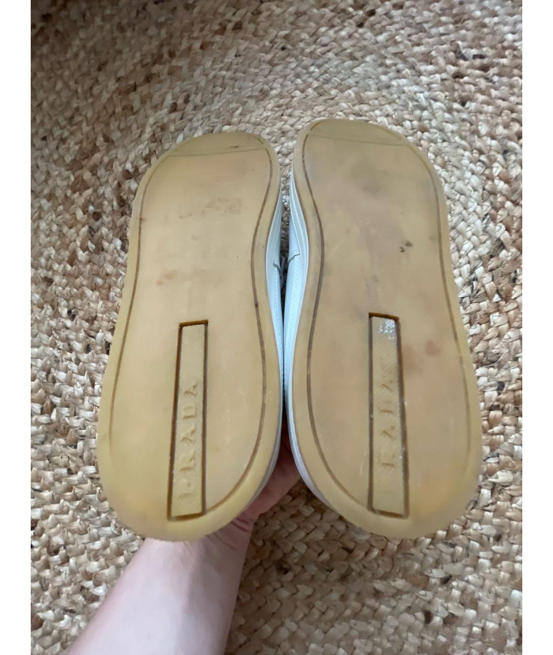 PRADA Белые кожаные кроссовки, фото 8