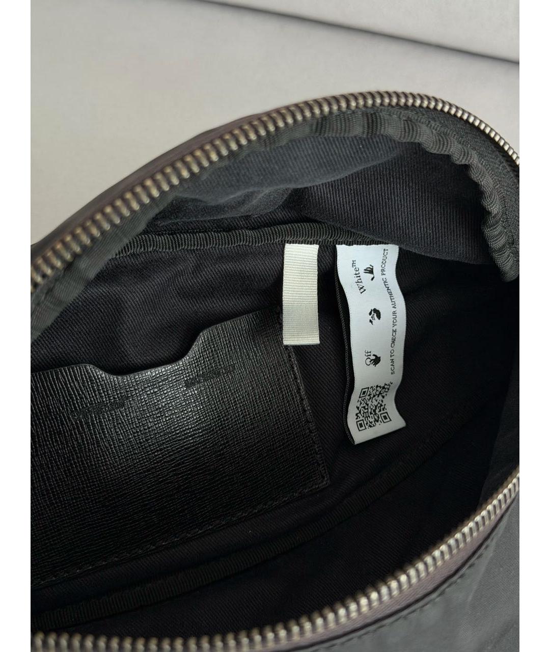 OFF-WHITE Черная синтетическая поясная сумка, фото 5