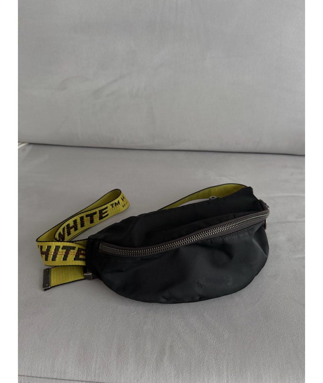 OFF-WHITE Черная синтетическая поясная сумка, фото 2
