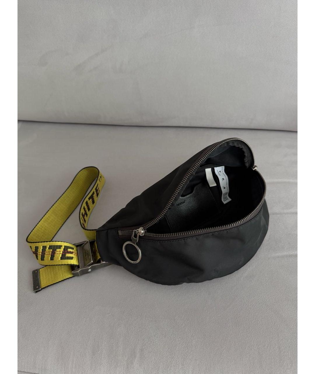 OFF-WHITE Черная синтетическая поясная сумка, фото 4