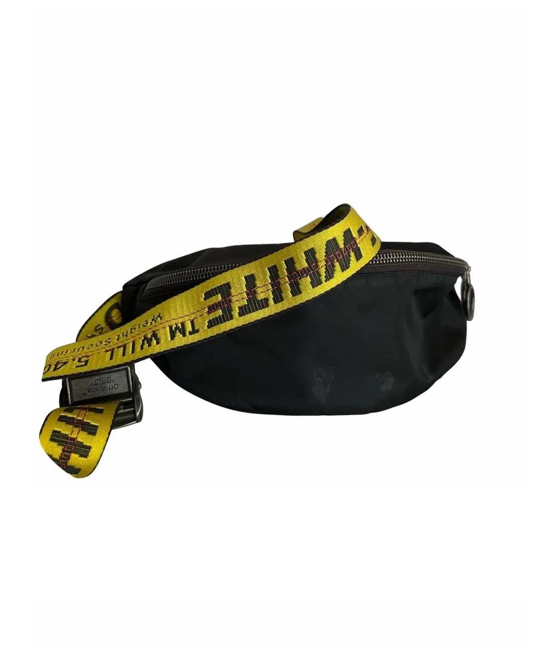 OFF-WHITE Черная синтетическая поясная сумка, фото 6