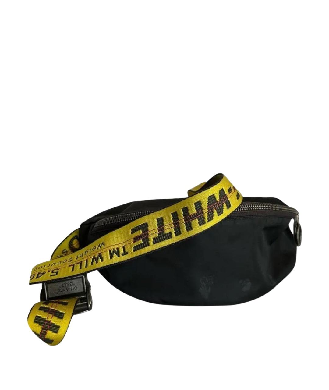 OFF-WHITE Черная синтетическая поясная сумка, фото 1