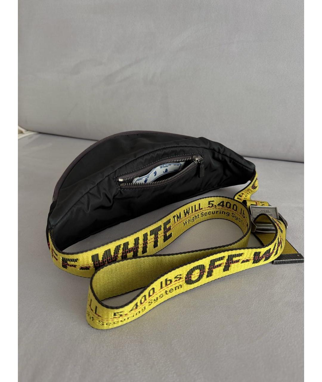 OFF-WHITE Черная синтетическая поясная сумка, фото 3