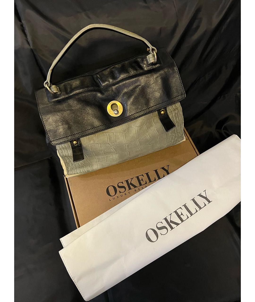 SAINT LAURENT Черная кожаная сумка с короткими ручками, фото 3