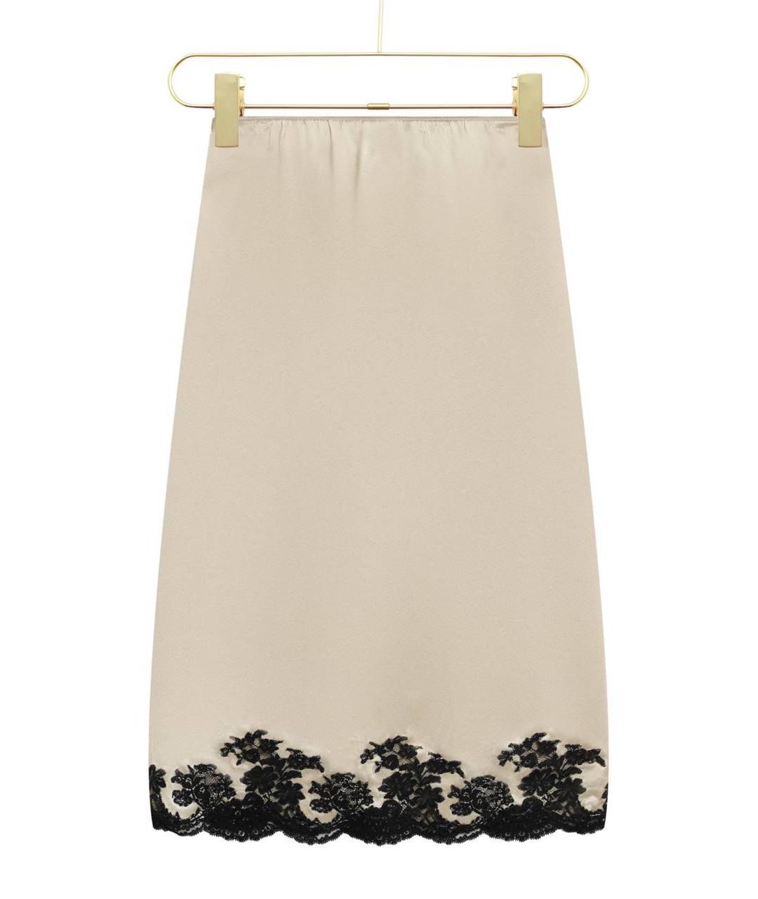 PRADA Бежевая шелковая юбка макси, фото 4