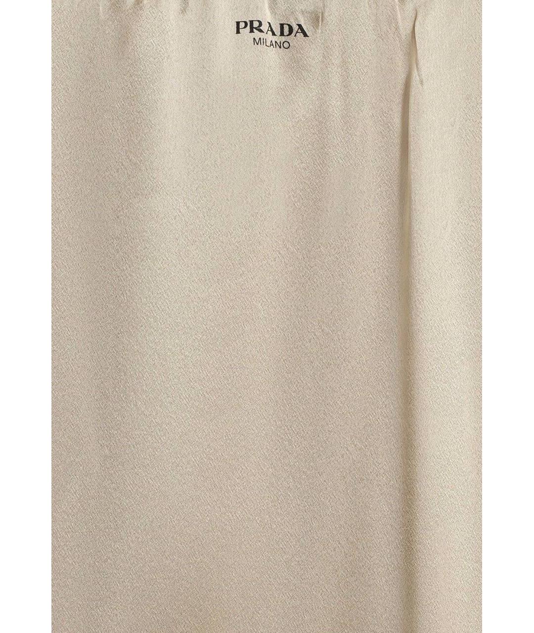 PRADA Бежевая шелковая юбка макси, фото 2