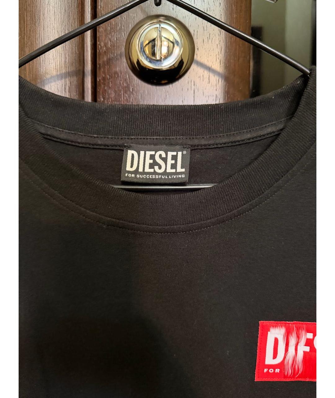 DIESEL Черная хлопковая футболка, фото 3