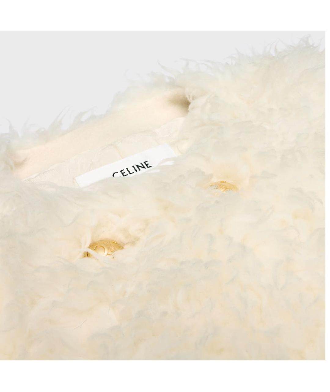 CELINE Белая шерстяная дубленка, фото 3