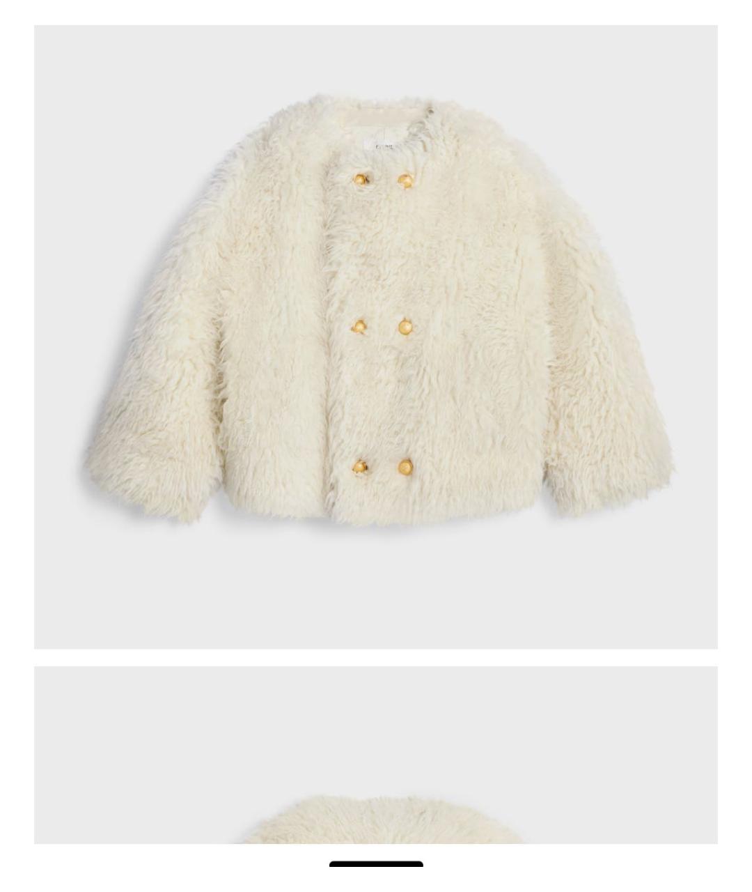 CELINE Белая шерстяная дубленка, фото 4
