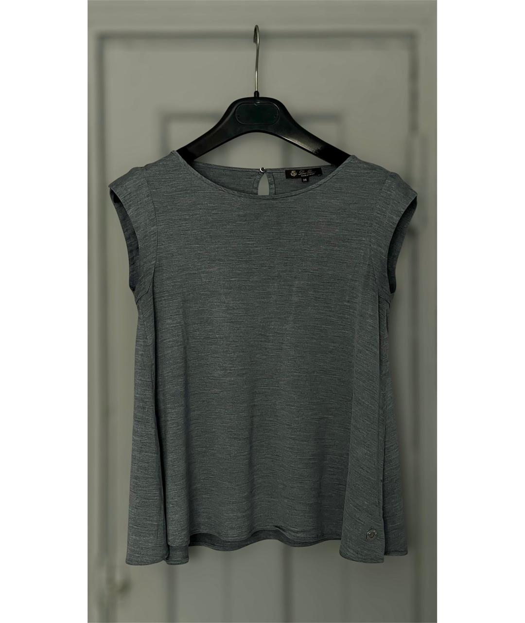 LORO PIANA Серая футболка, фото 7