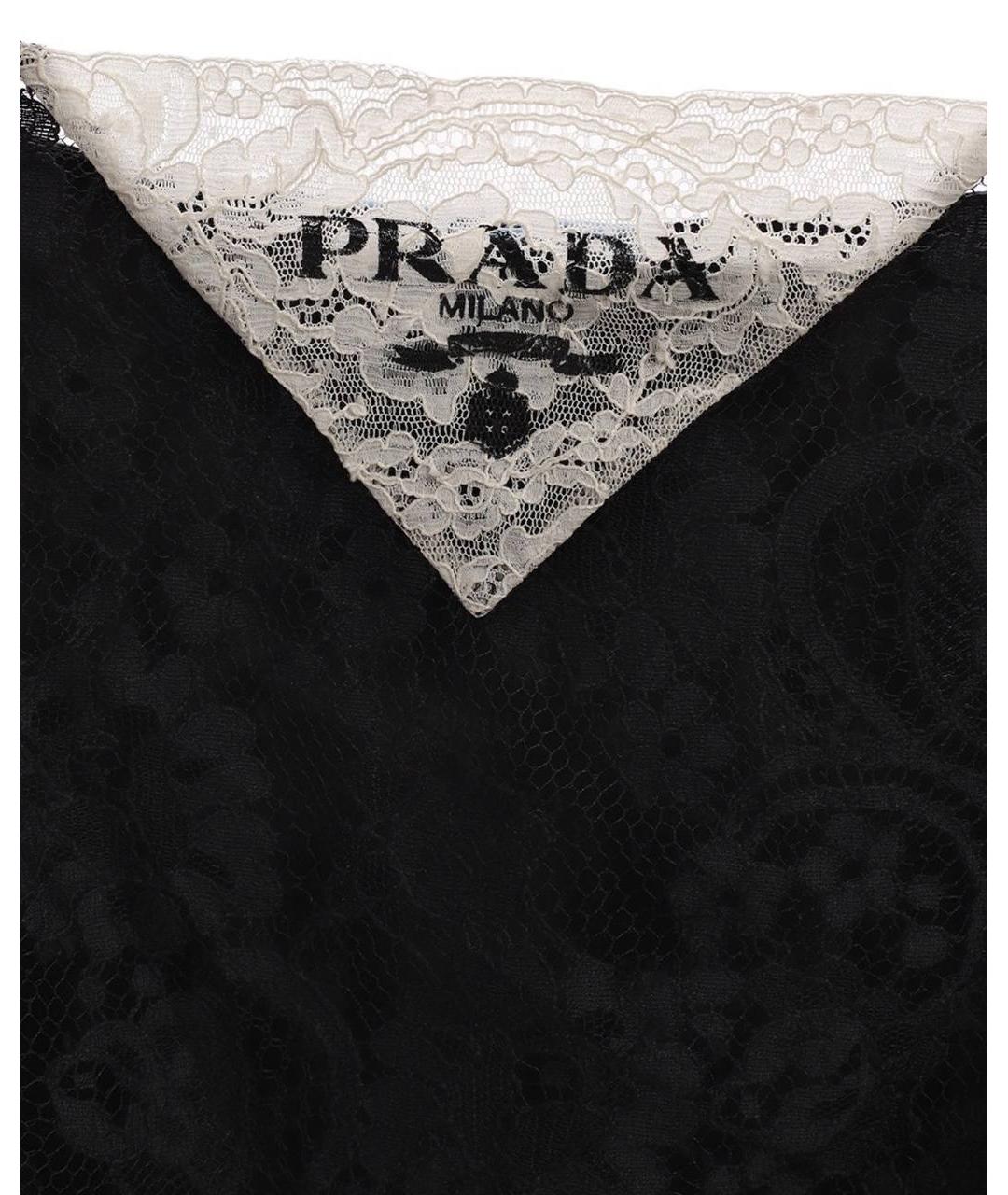 PRADA Черная хлопковая майка, фото 3