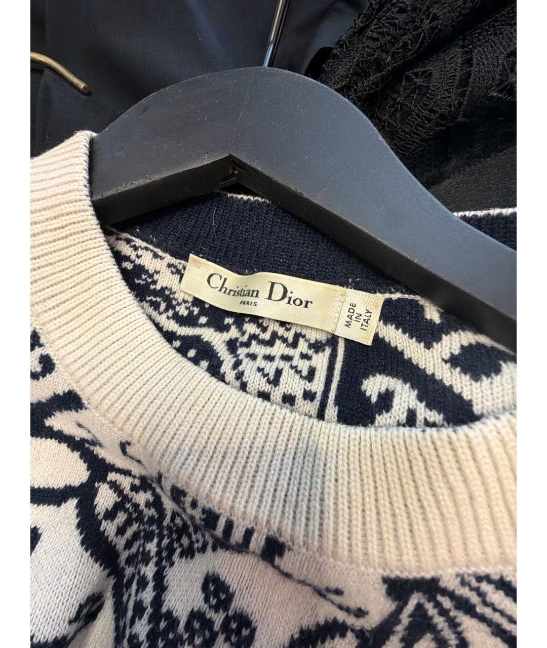 CHRISTIAN DIOR Бежевый кашемировый джемпер / свитер, фото 3