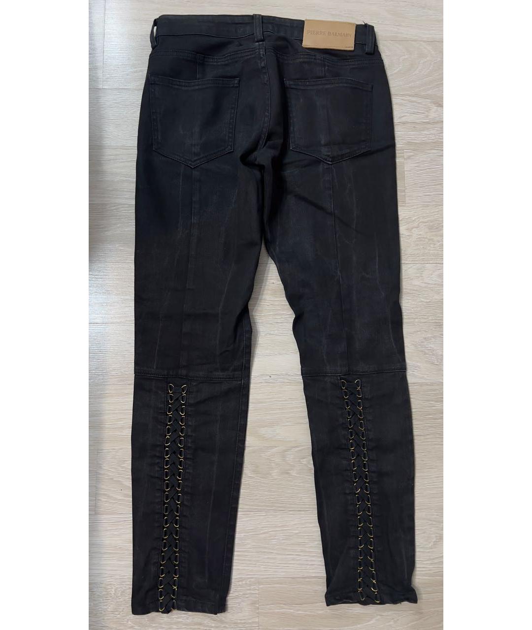 PIERRE BALMAIN Черные хлопко-эластановые джинсы слим, фото 2