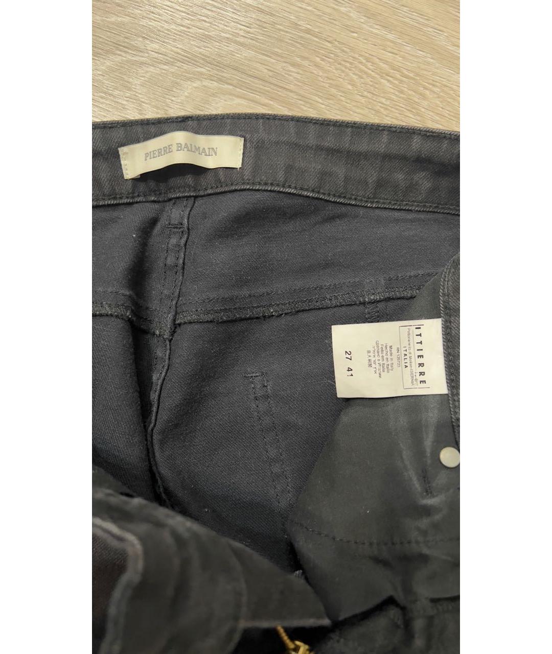 PIERRE BALMAIN Черные хлопко-эластановые джинсы слим, фото 3