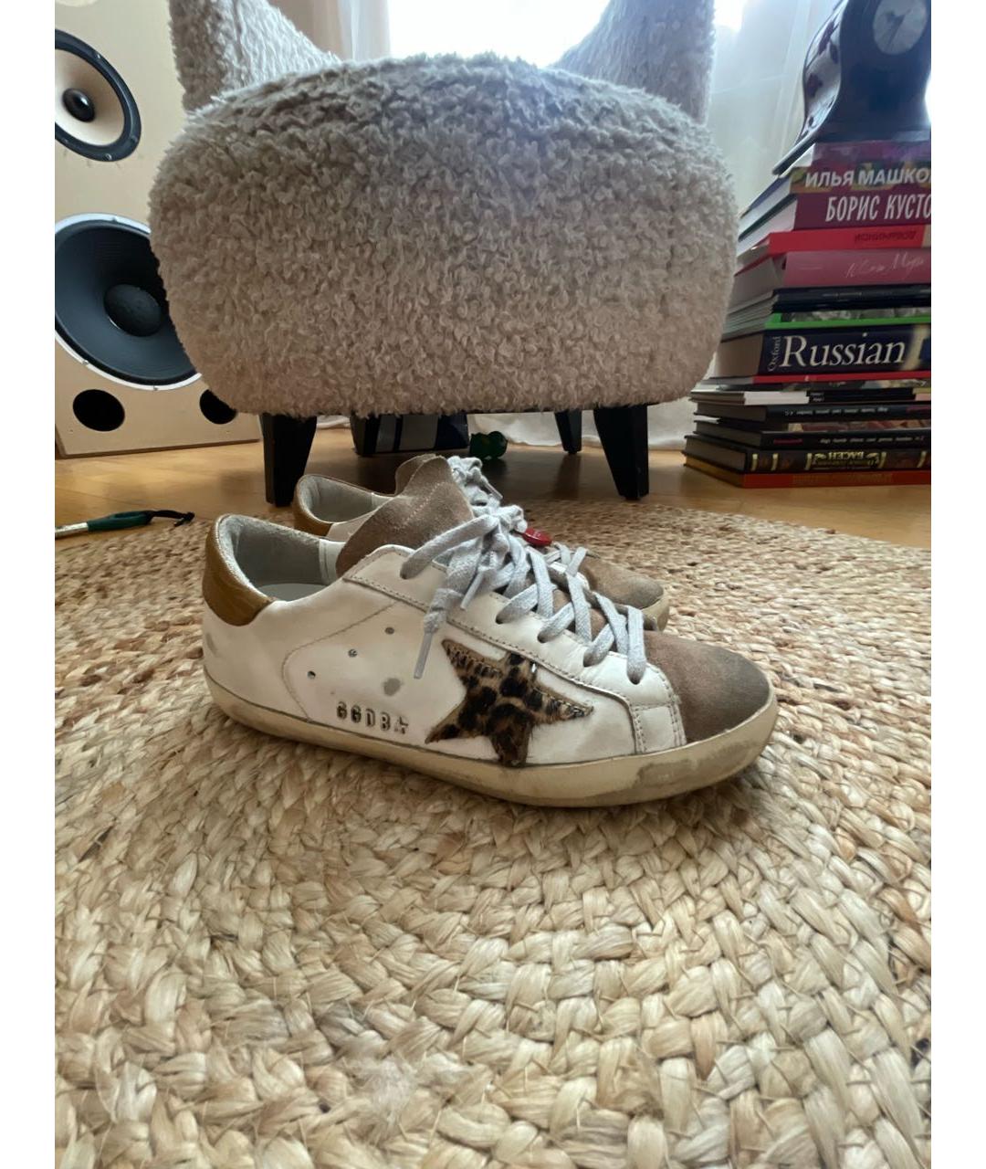 GOLDEN GOOSE DELUXE BRAND Белые кожаные кроссовки, фото 9