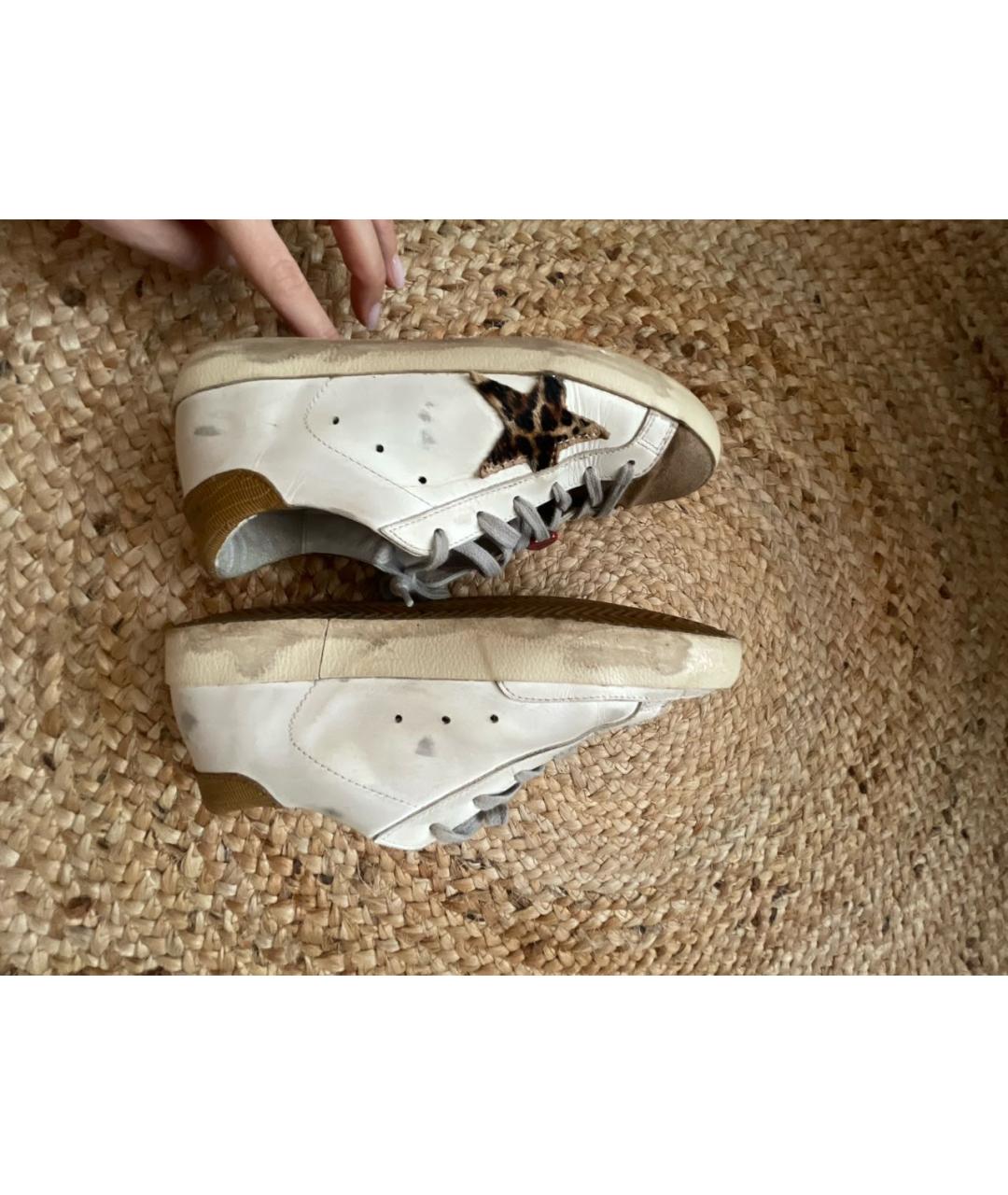 GOLDEN GOOSE DELUXE BRAND Белые кожаные кроссовки, фото 2