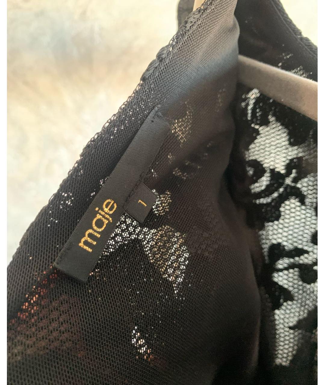 MAJE Черное полиэстеровое коктейльное платье, фото 3