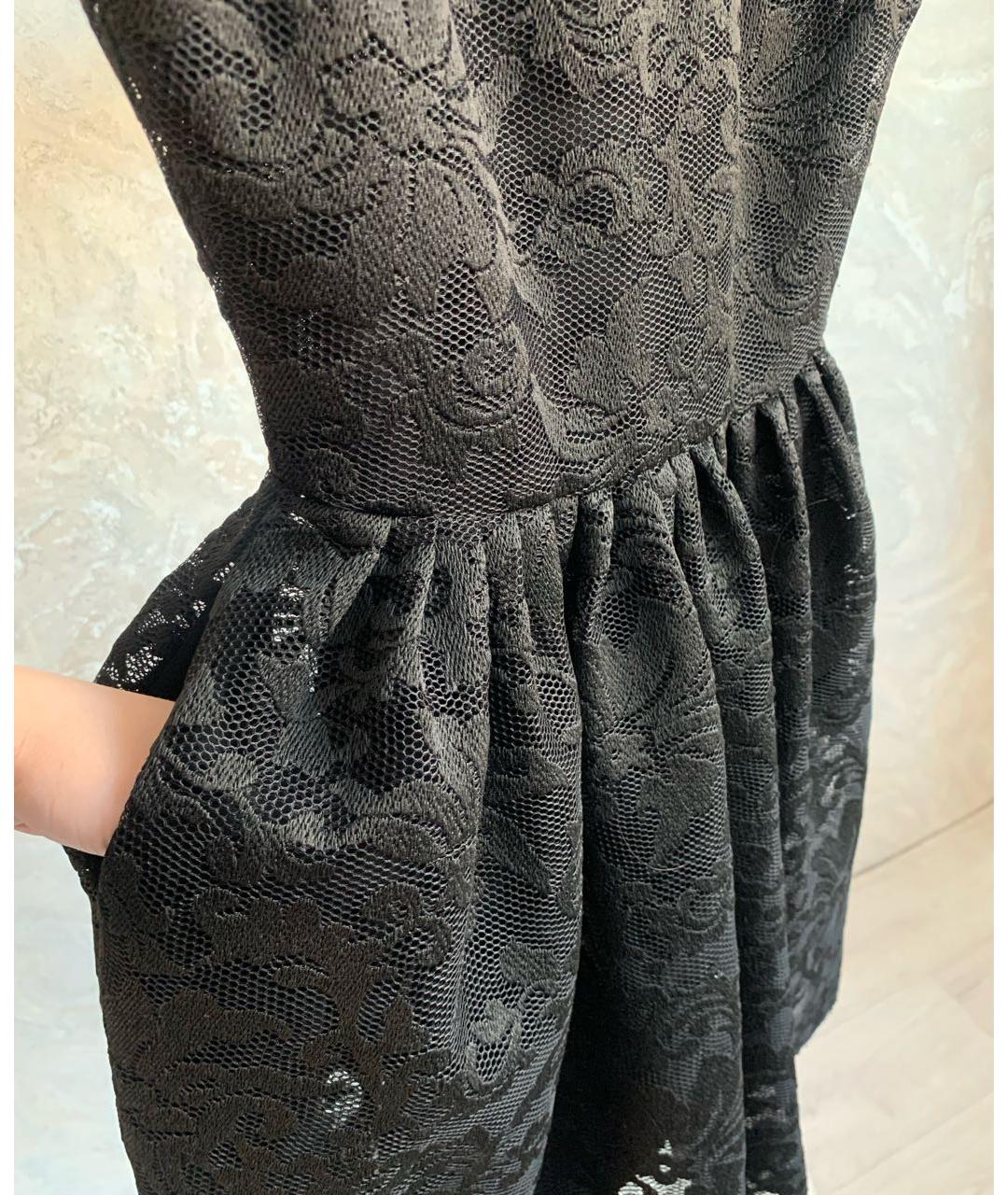 MAJE Черное полиэстеровое коктейльное платье, фото 4