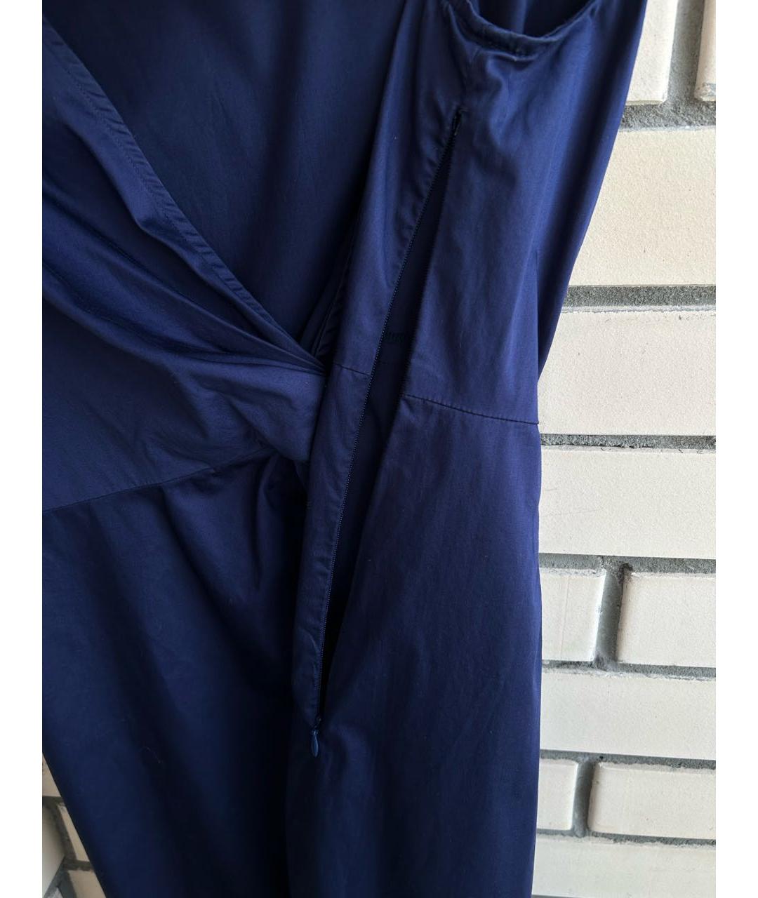 LOVE MOSCHINO Темно-синее хлопко-эластановое повседневное платье, фото 7