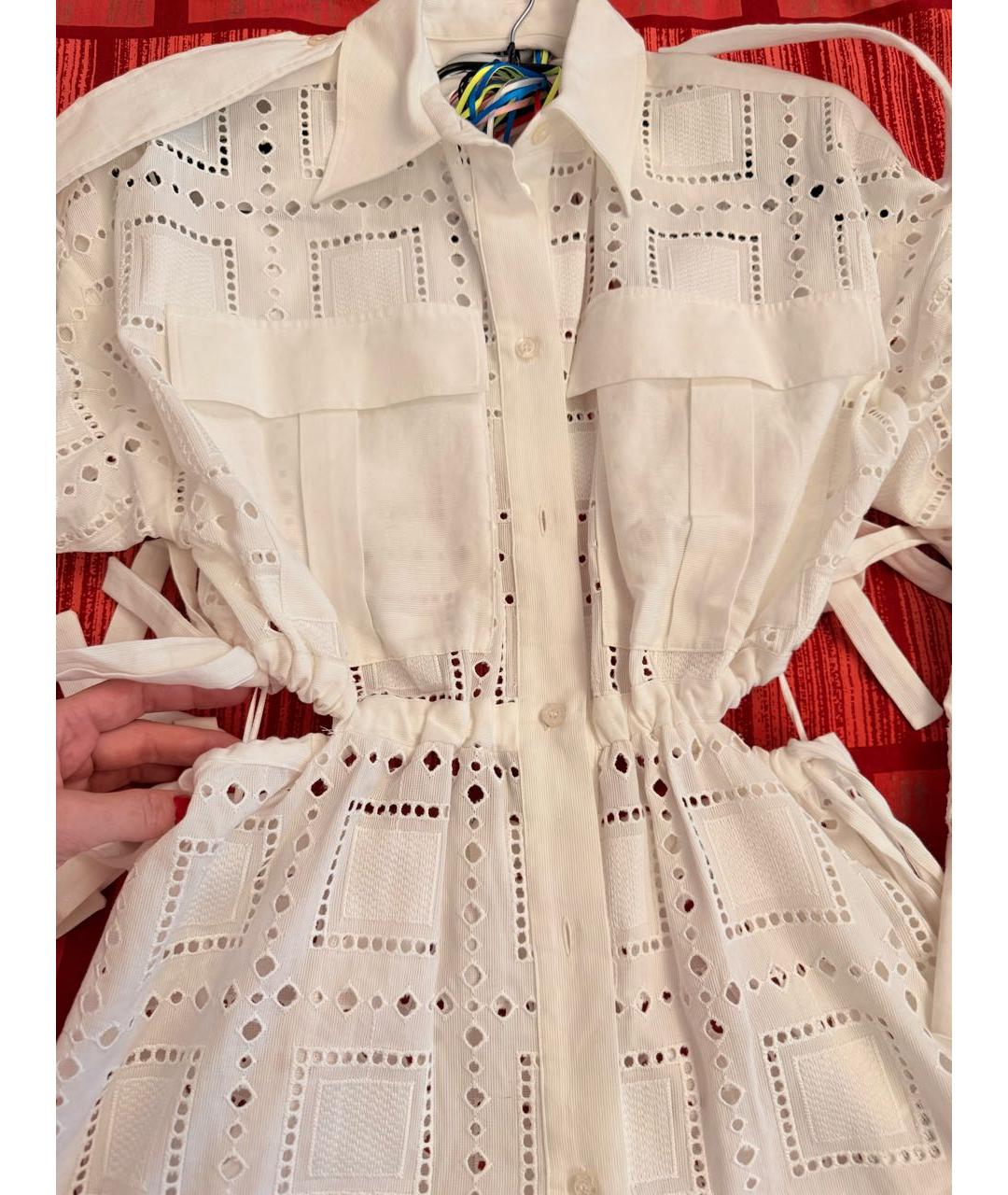 MSGM Белое хлопковое платье, фото 3