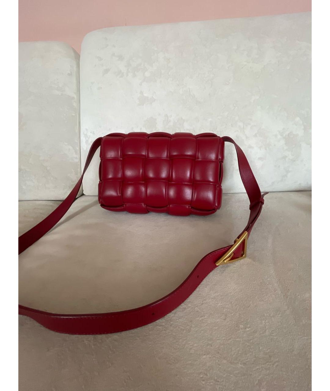 BOTTEGA VENETA Красная кожаная сумка через плечо, фото 3
