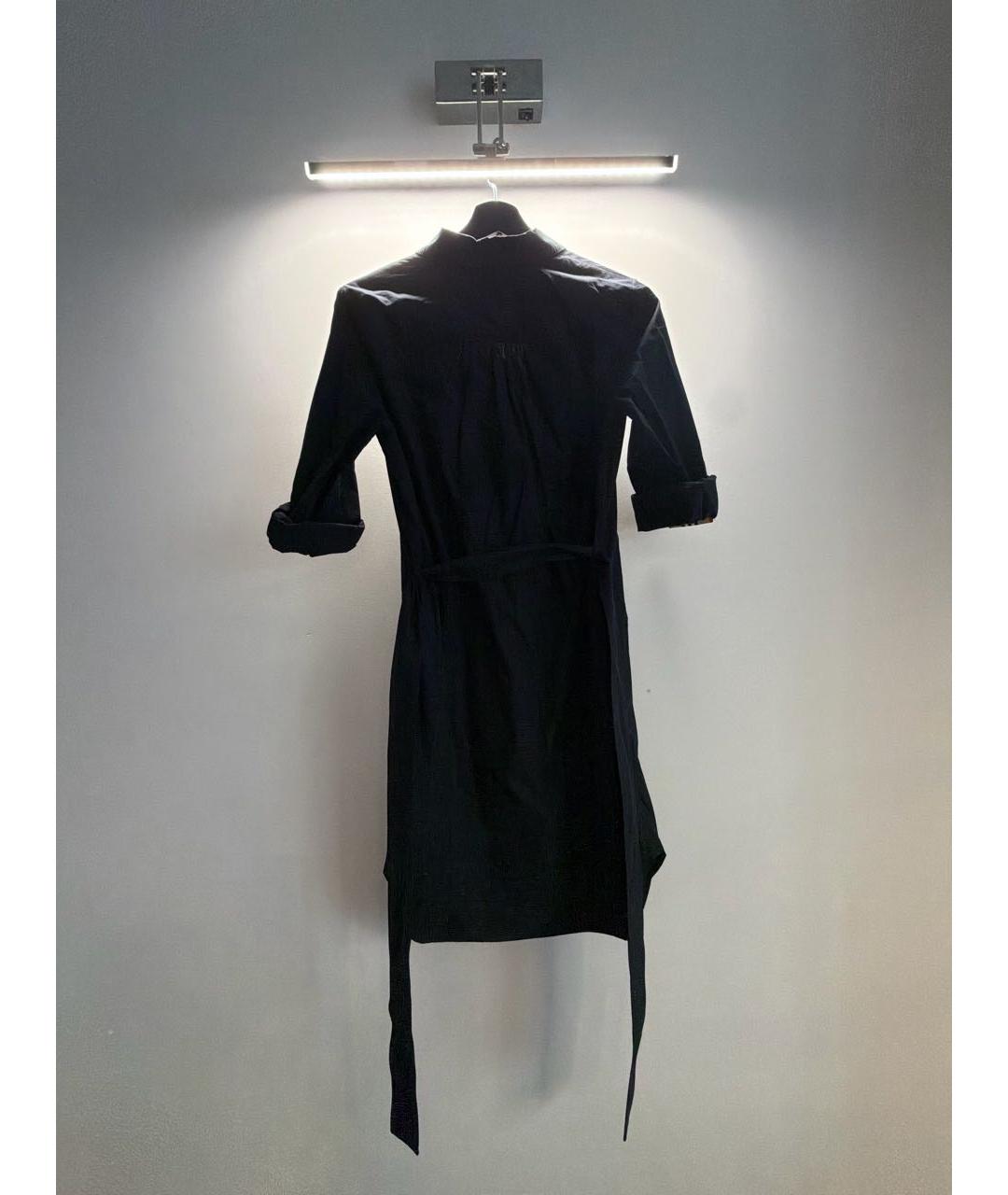BURBERRY Черное хлопковое повседневное платье, фото 2