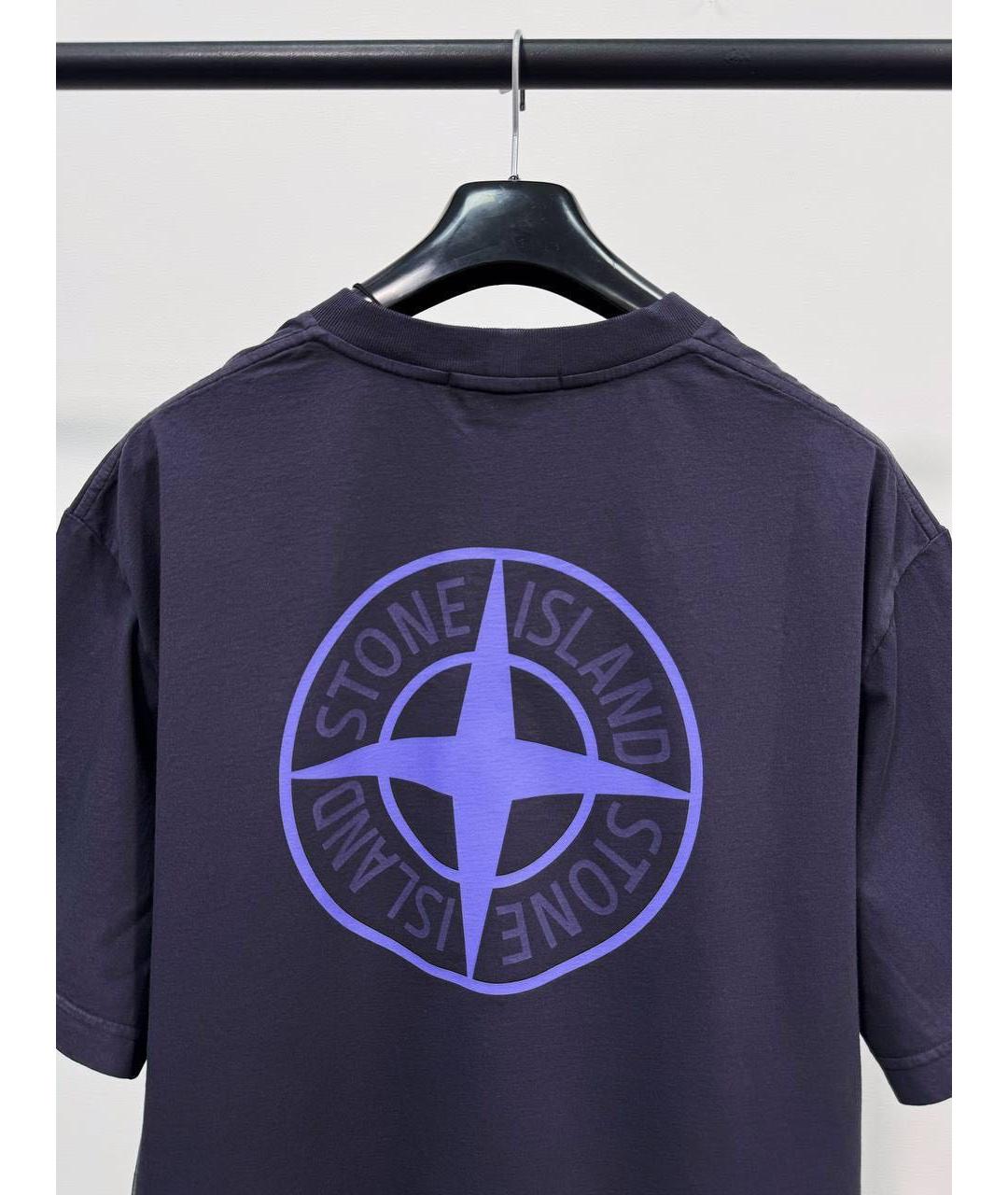 STONE ISLAND Фиолетовая хлопковая футболка, фото 5