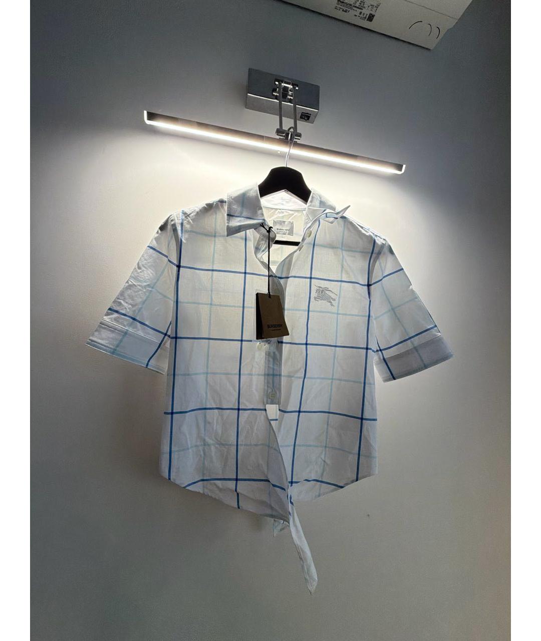 BURBERRY Белая хлопковая рубашка, фото 4