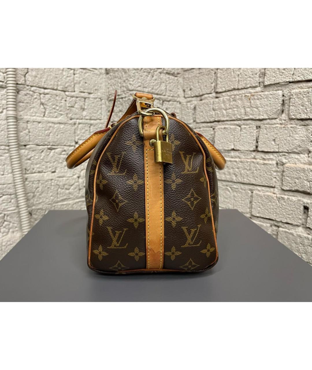 LOUIS VUITTON Коричневая кожаная сумка через плечо, фото 3