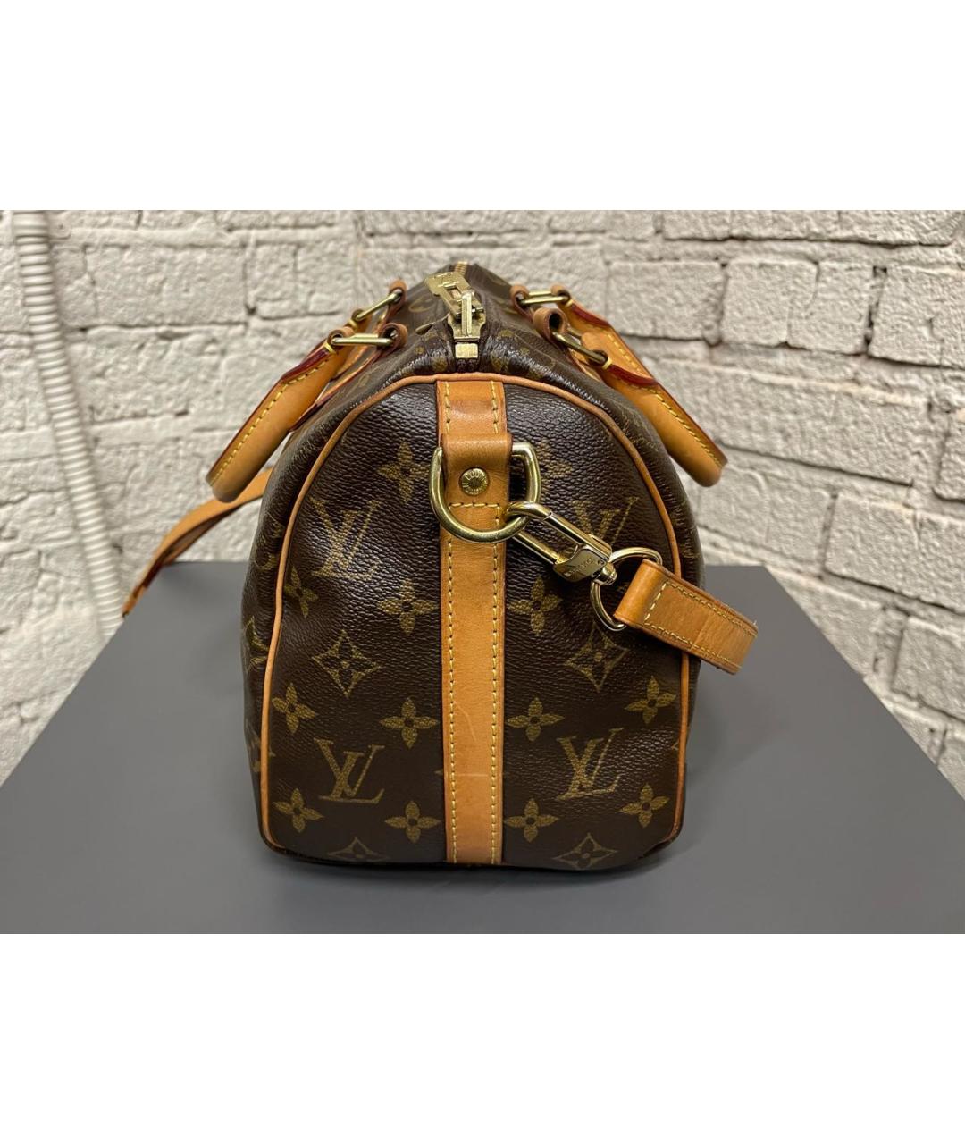 LOUIS VUITTON Коричневая кожаная сумка через плечо, фото 5