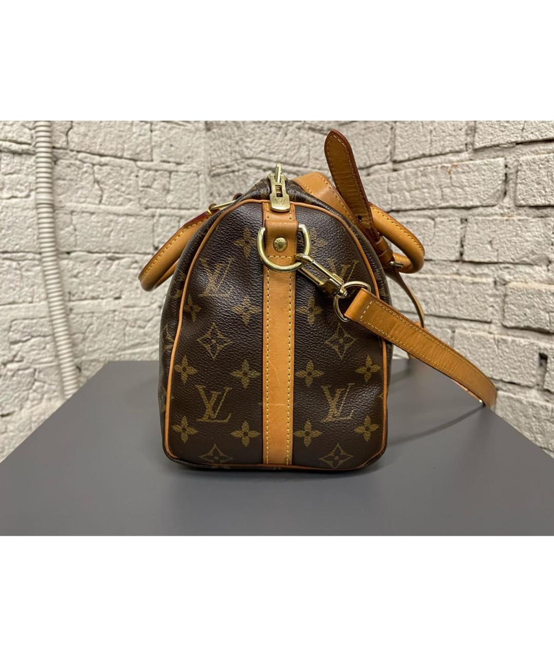 LOUIS VUITTON Коричневая кожаная сумка через плечо, фото 4