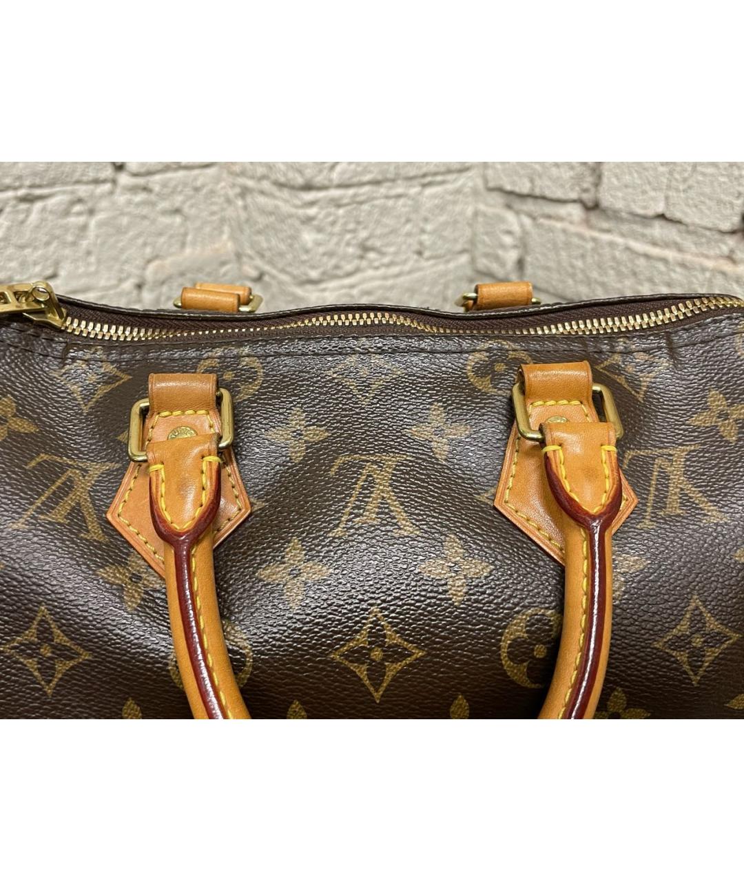 LOUIS VUITTON Коричневая кожаная сумка через плечо, фото 8