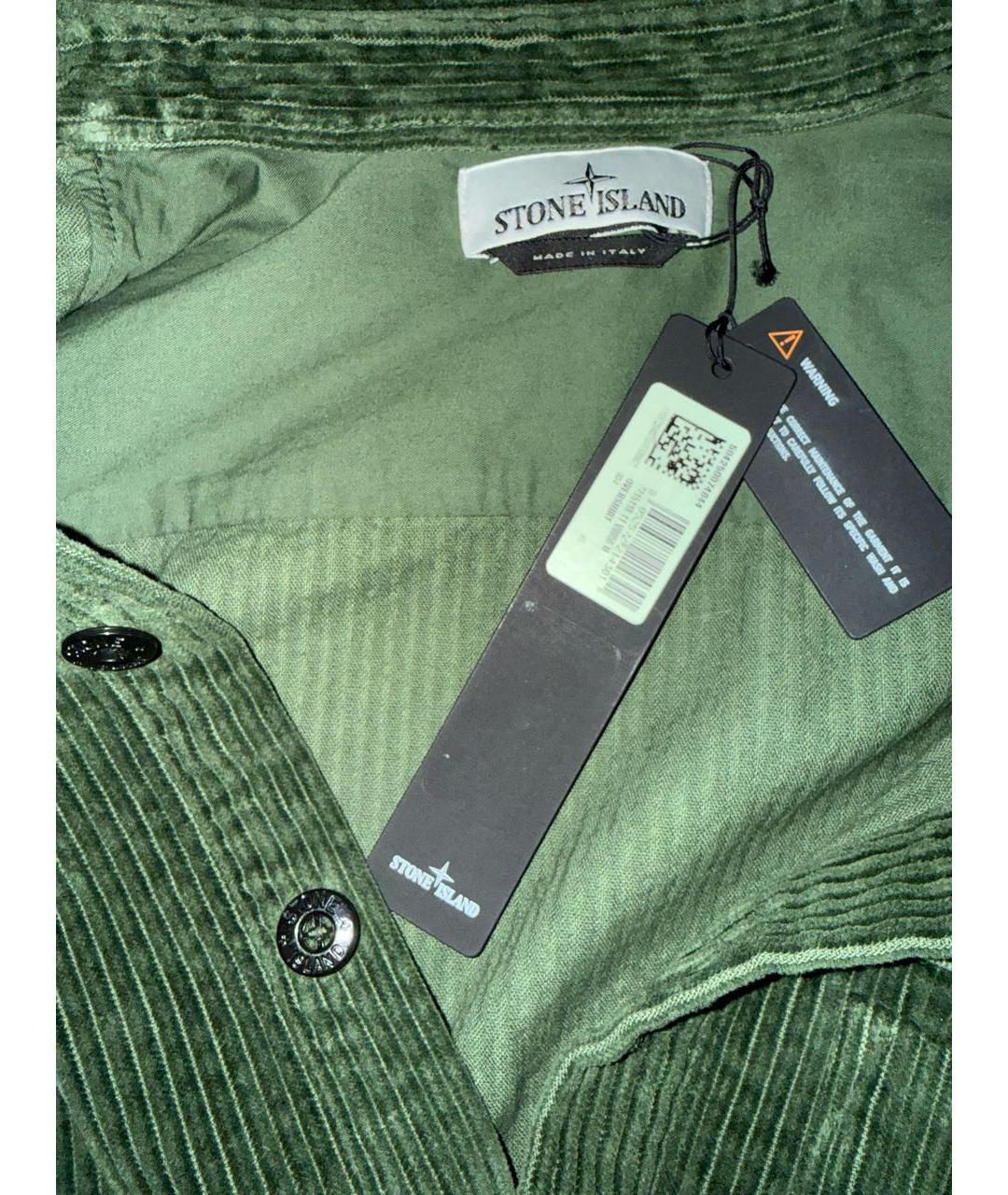 STONE ISLAND Зеленая хлопковая кэжуал рубашка, фото 3
